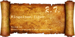 Ringeisen Tibor névjegykártya